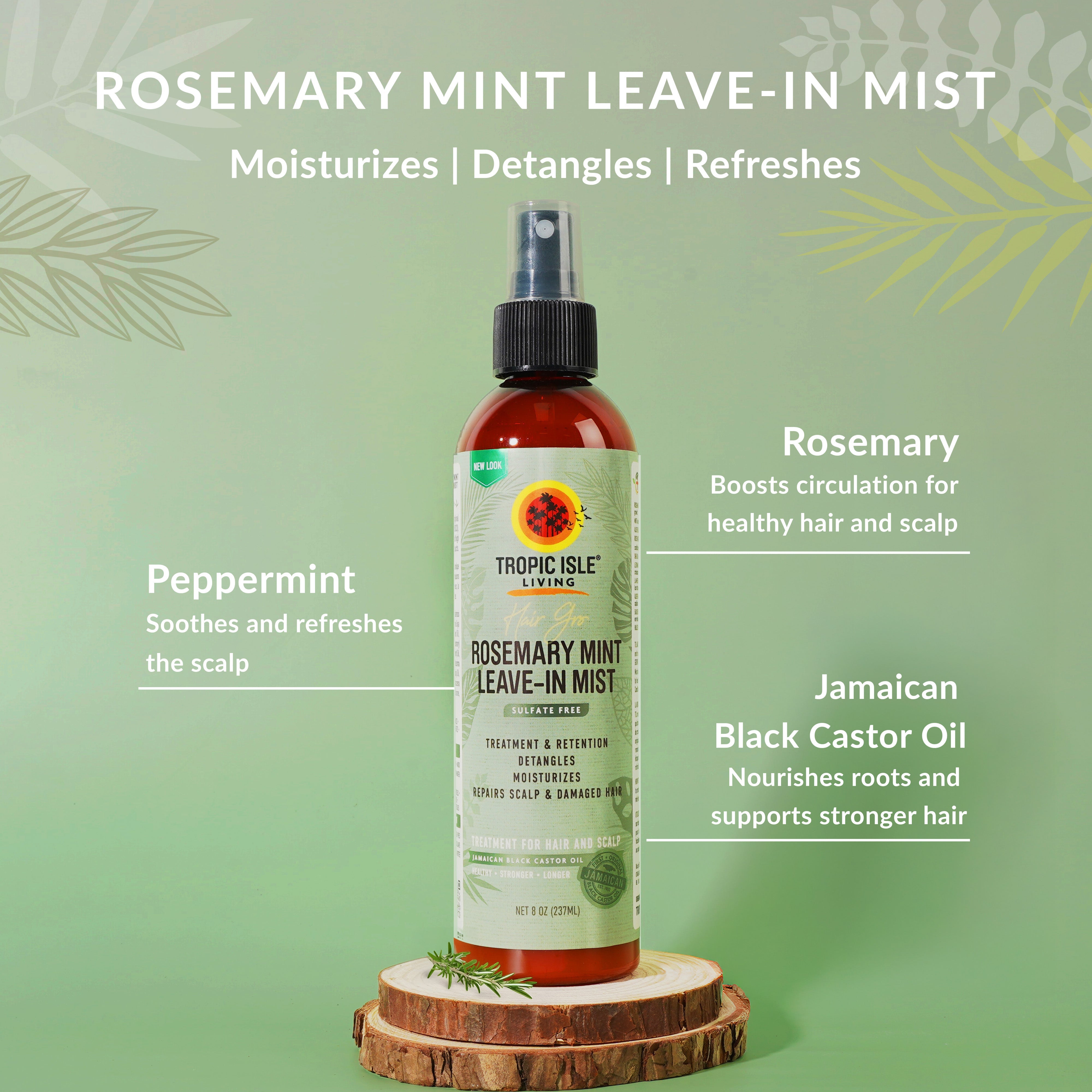 Tropic Isle Living Hair Gro Rosemary Mint Leave-In Mist product detail graphic
