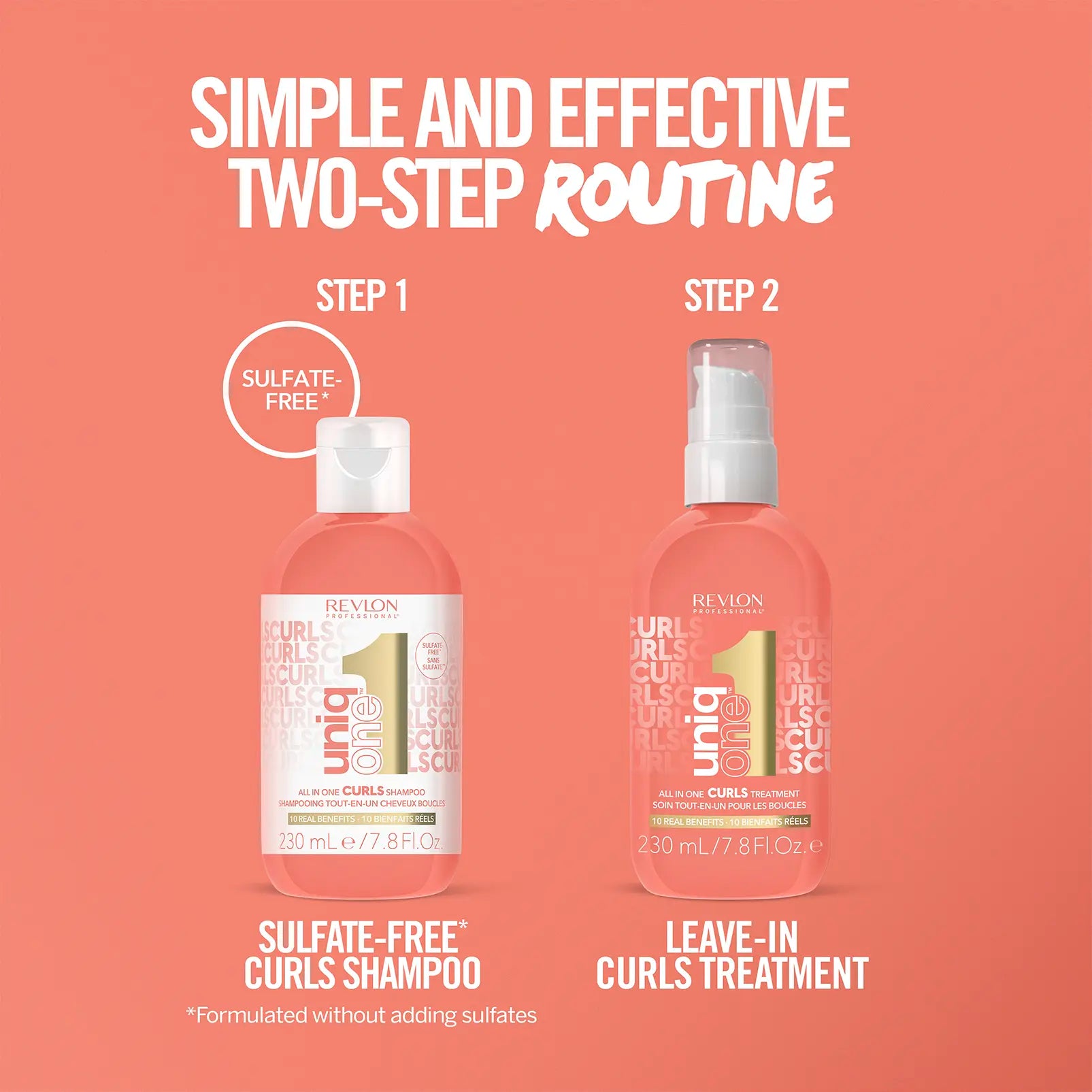 UniqOne two-step curls shampoo and treatment routine