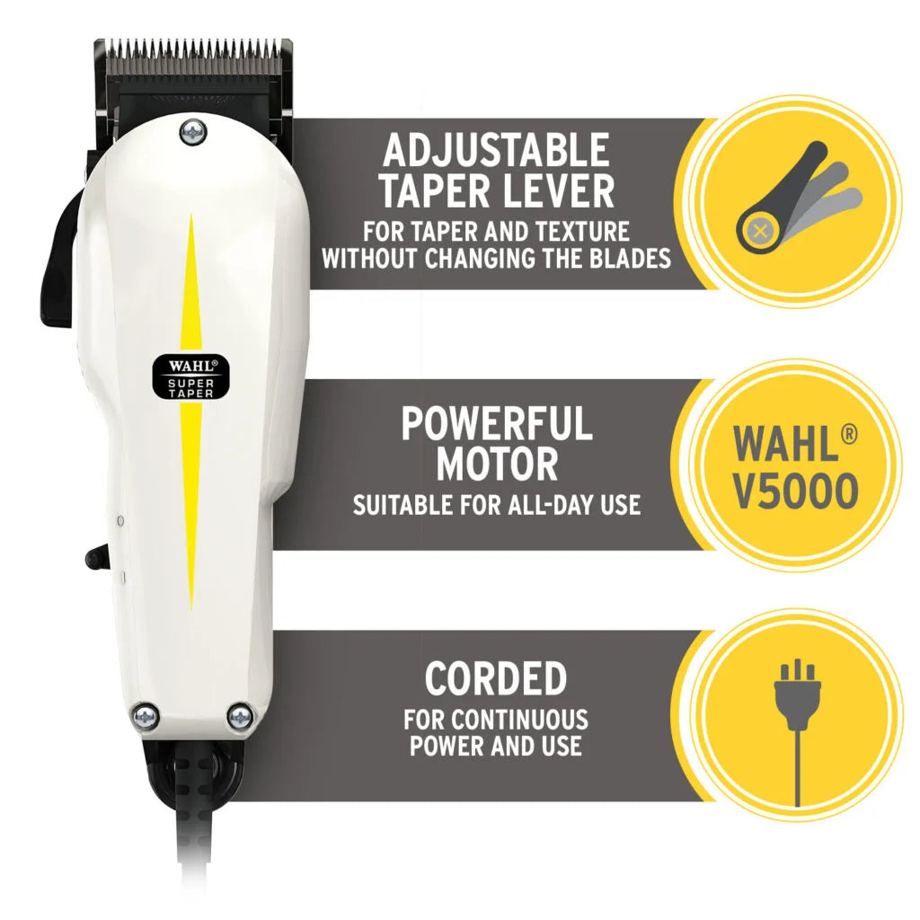 WAHL Super Taper Classic Professional Corded Hair Clippers for Barbers & Home Use