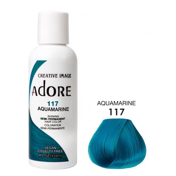 Adore Semi Permanent Hair Dye Colour - Vibrant, Ammonia-Free Colour 117 Aquamarine