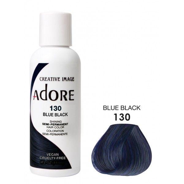 Adore Semi Permanent Hair Dye Colour - Vibrant, Ammonia-Free Colour 130 blue black