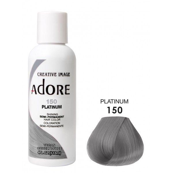 Adore Semi Permanent Hair Dye Colour - Vibrant, color 150 - platinum