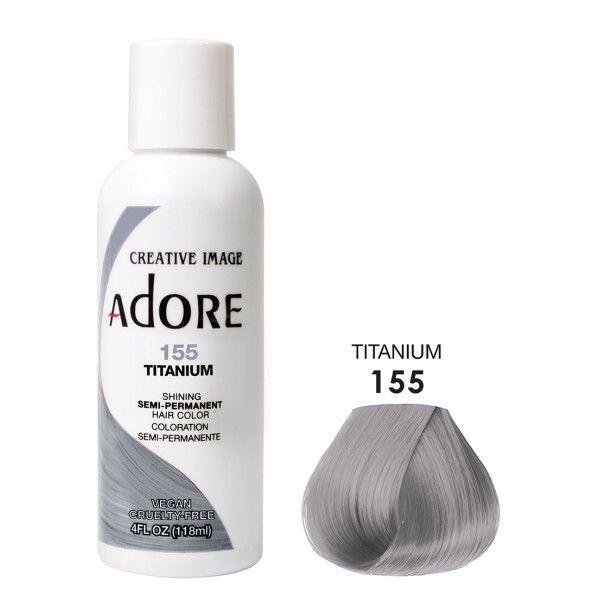 Adore Semi Permanent Hair Dye Colour - Vibrant, color 155 - titanium