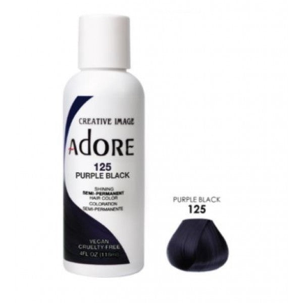 Adore Semi Permanent Hair Dye Colour 125 purple black