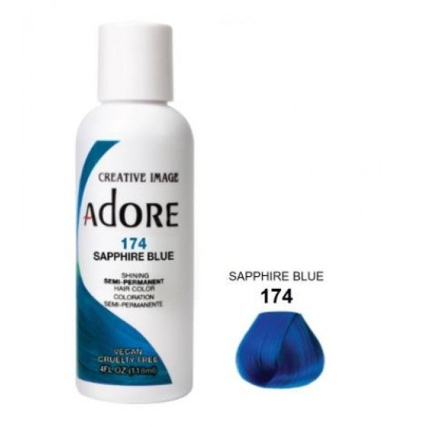 Adore Semi Permanent Hair Dye Colour 174 sapphire blue
