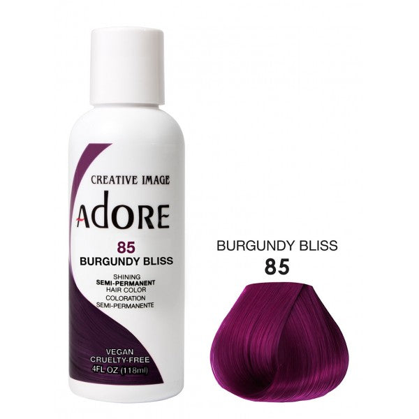 Adore Semi Permanent Hair Dye Colour 85 burgundy bliss