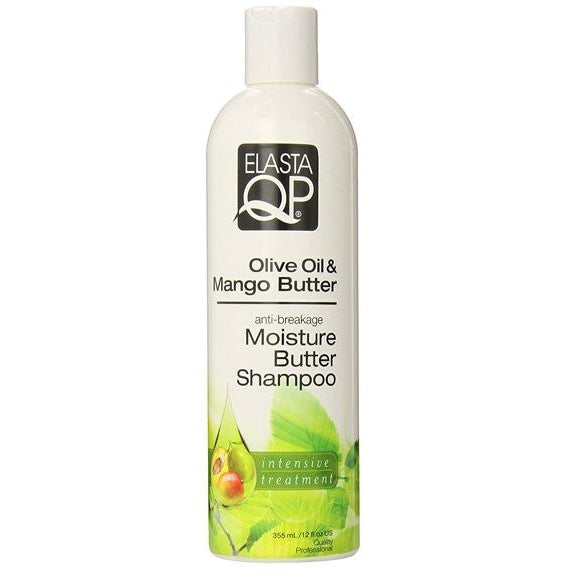 Elasta QP Olive Oil & Mango Butter Anti-Breakage Moisture Butter Shampoo for Dry, Damaged Hair 355ml/12 oz