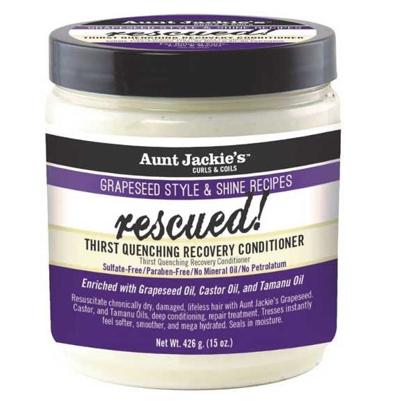 Aunt Jackies Curls And Coils Grapeseed Style And Shine Recipes Thirst Quenching Recovery Conditioner 426g 1