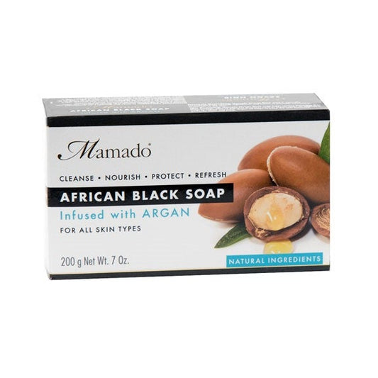Mamado African Black Soap Infused With Argan 200g 1
