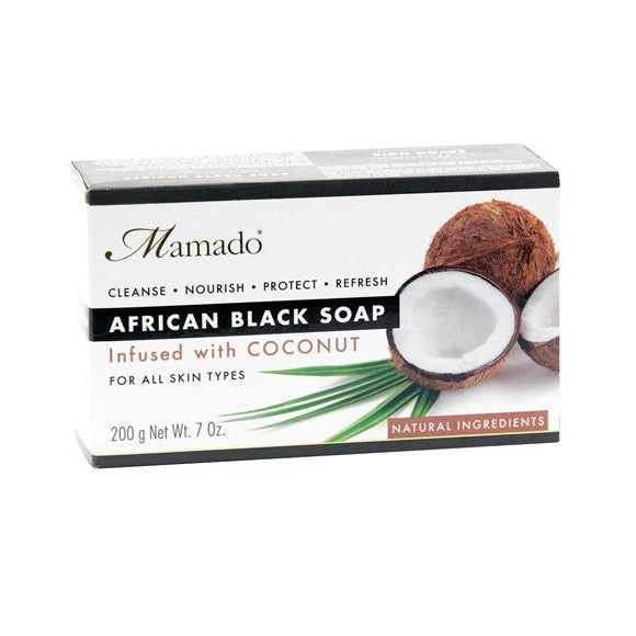 Mamado African Black Soap Infused With Coconut 200g 1