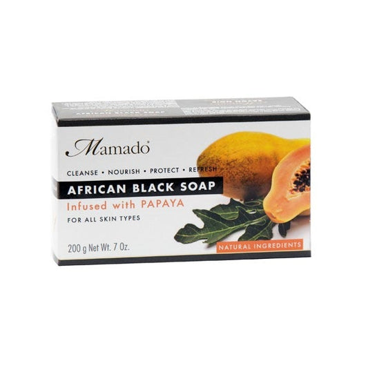 Mamado African Black Soap Infused With Papaya 200g 1