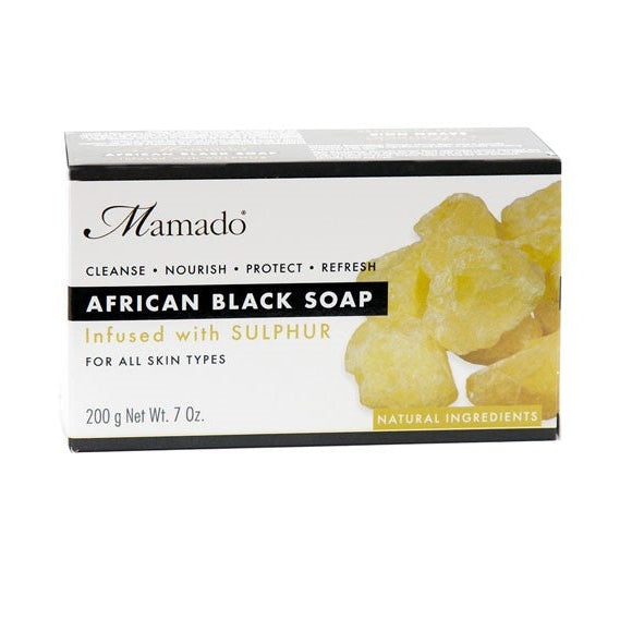 Mamado African Black Soap Infused With Sulphur 200g 1