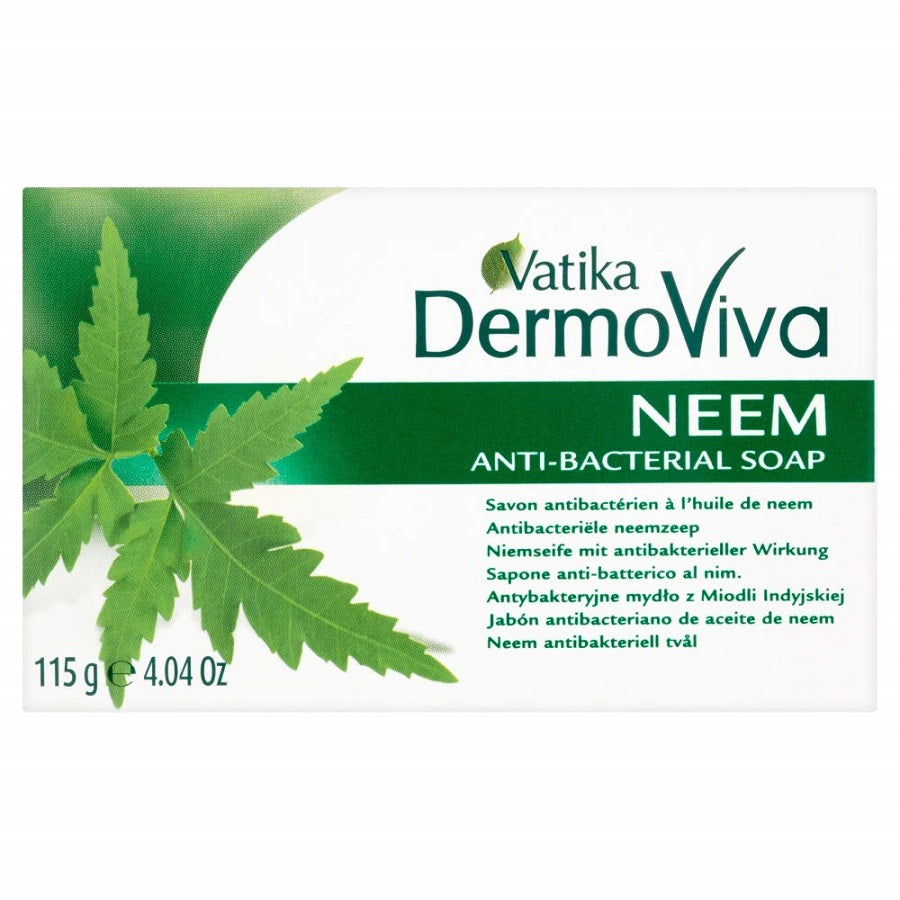 Vatika Dermoviva Neem Anti-Bacterial Soap for Purified, Protected Skin 115g/4.06 oz