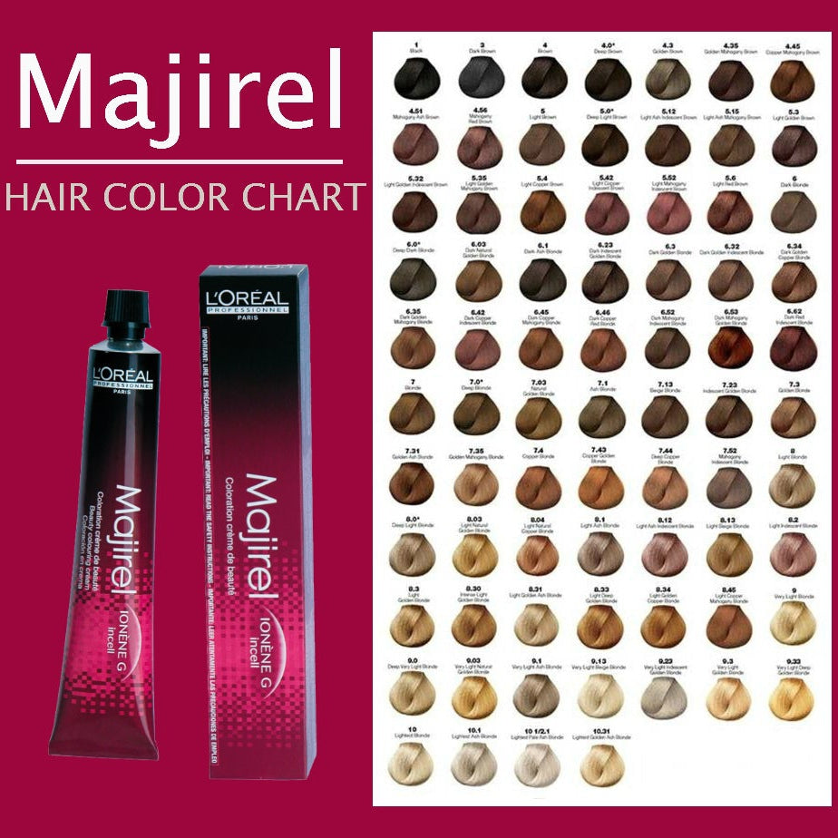 L'Oréal Paris Majirel Hair Color Tube 49.5g, Developer 20,495ml with Ayur  Product (No.6.45, Dark Copper Mahogany Brown) : Amazon.ae: Beauty
